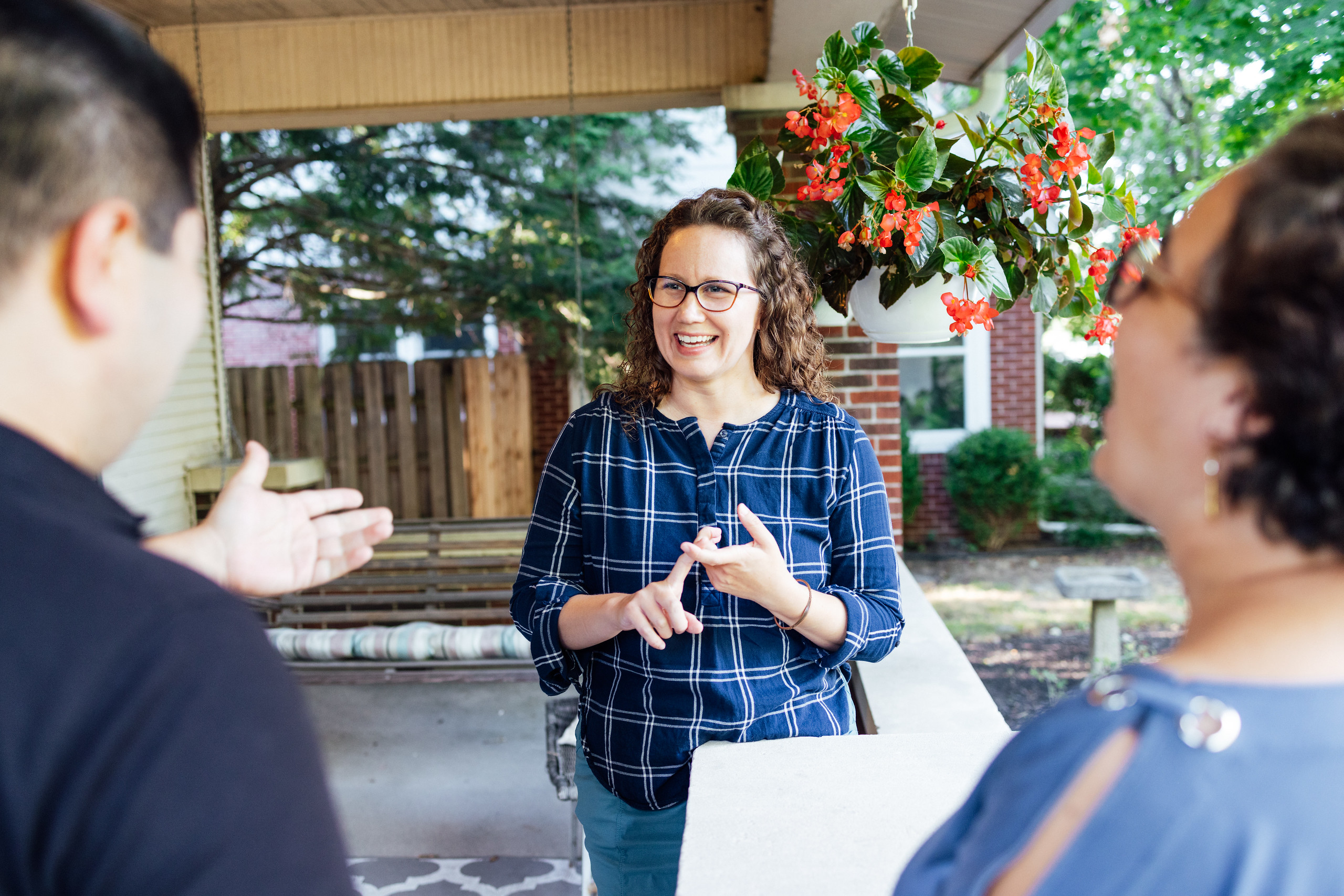 Julie meeting voters.